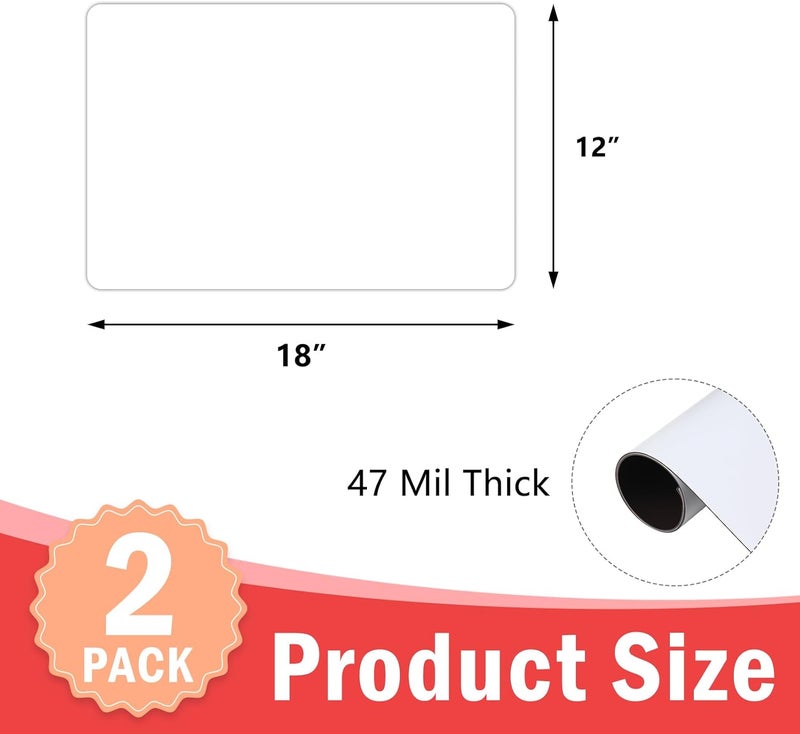 AzReference 2 Pack Blank Car Magnets, 18" x 12" Car Door Magnets Signs, Rounded Corners Magnetic Vehicle Sign for Car to Advertise Business and Cover Company Logo, Prevent Car Scratches & Dents - Image 2